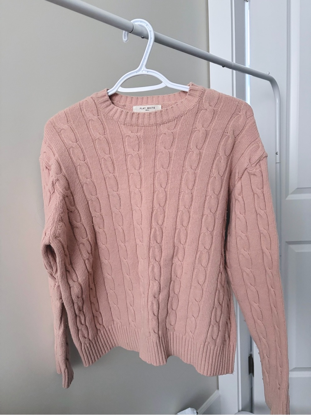 Dusty Pink Cable Knit Sweater